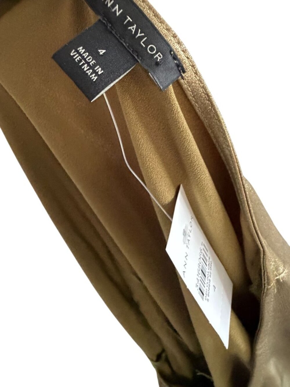 ANN TAYLOR Bronze Gold Long Sleeve Wrap Top Size 4 NEW NWT - Picture 7 of 7